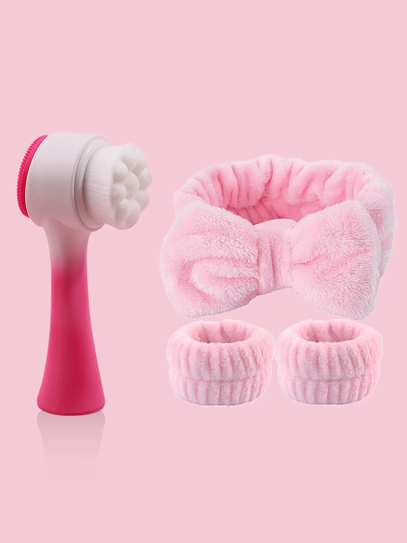 Ensemble de brosse nettoyante pour le visage en silicone+bande de sauna spa, bracelet